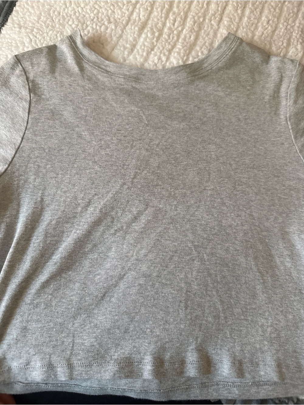 No Boundaries Light Gray Short-Sleeve Crew Top